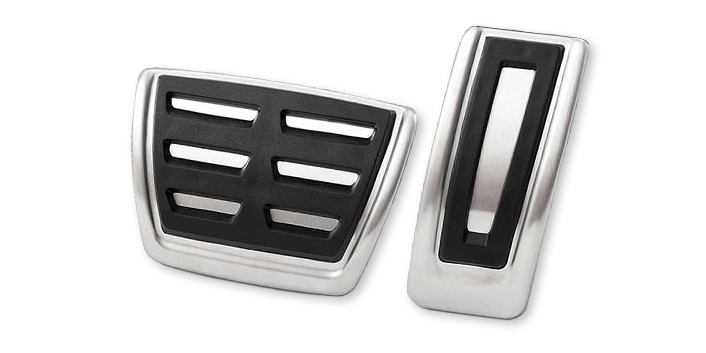 MQB Aluminum pedal covers - Fits VW Golf MK7, Audi A3 8V, Skoda Octavia 5E, Seat Leon 5F. For manual or automatic transmission.